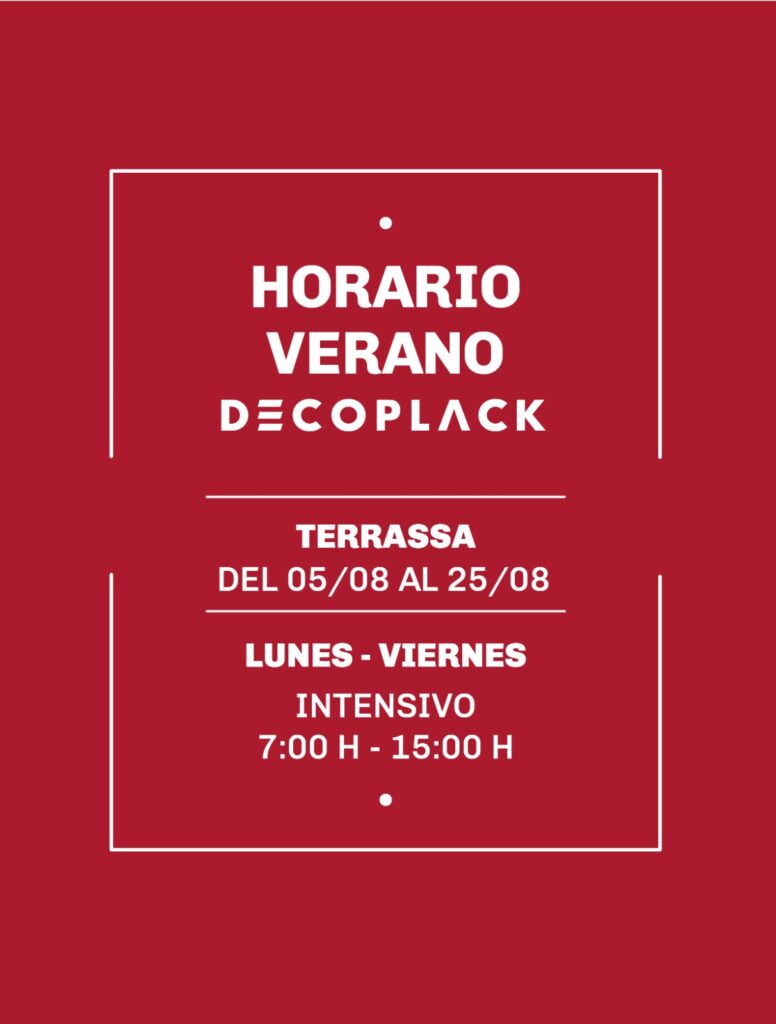 Horarios de Verano en Decoplack